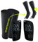 DARX® - Innovatives Schienbeinschoner Set - Leichter Schienbeinschoner I Spezial Schonerhalter + Sport Kompressionssocken - Jugendliche - Erwachsene (M, Grey/Black/Black (SS))