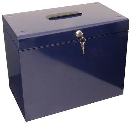 VWPEYY Modern Metal A4 Home File Box with 5 Suspension Files, 30 x 37 x 22.2 cm