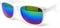 Adults Classic Sunglasses with UV400 Protection - Unisex (White Frame Rainbow Mirrored Lens)