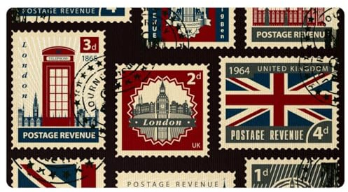 VAPOKF Union Jack Big Ben London Stamps Küchenmatte, rutschfest, waschbar, Bodenteppich, saugfähige Küchenmatten, Läufer, Teppiche für Küche, Flur, Waschküche