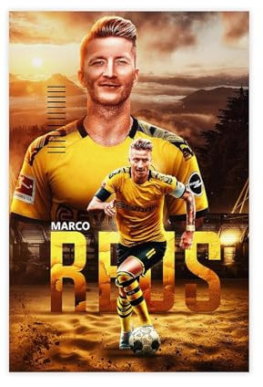 Fußballstar-Poster, Marco Reus, Poster, 19, Leinwand-Poster, Schlafzimmer-Dekor, Sportlandschaft, Büro, Raumdekoration, Geschenk, ungerahmt: 60 x 90 cm