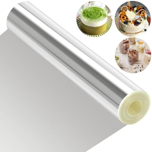 Ruikcoll Pellicola per Bordo Torta, Rotolo di Acetato Trasparente, addensante, Pellicola per Torta Altamente Trasparente, Pellicola di Acetato, Riutilizzabile, 30 cm x 10 m