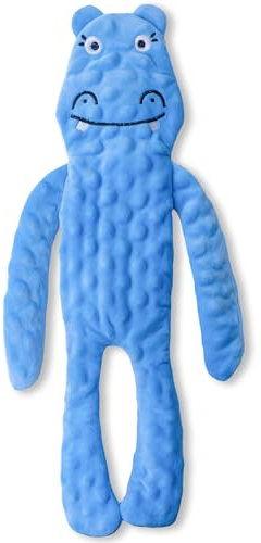 SHARLOVY Hundespielzeug ohne Füllung, quietschend für große Hunde, Nilpferd-Hundespielzeug für Langeweile, knisterndes Welpen-Beißspielzeug, um sie beschäftigt zu halten, interaktives