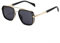 TYUVIVO Double Bridges Square Damen Luxus Sonnenbrille Retro Farbverlauf UV400 Herren Punk Outdoor Sonnenbrille,Schwarz Gold Grau,Einheitsgröße