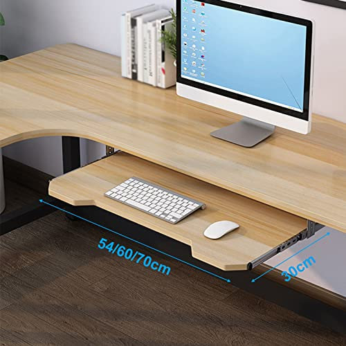KHLMSRXJ Desk Extender for Keyboard and Mouse Storage Shelf, Sliding Keyboard Tray - Install Under Desk, Keyboard Drawer Ergonomic/A-White/70 * 30 cm