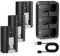 PoweLyt 3 Packs 6040mAh Replacement Batteries for Ring Camera and 3-Channel Battery Charger Station Compatible with Video Doorbell 2(2024 release)/3/4/3 Plus,Stick Up Cam Indooor/Outdoor,Peephole Cam