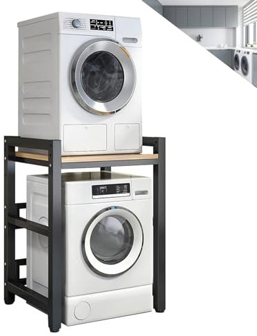 Schwerlastregal für Waschküche mit Trocknerregal, Balkonschrank für Waschmaschine und Trockner, hält bis zu 400 kg