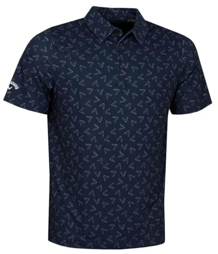 Callaway Golf Mens All-Over Large Chev Polo Shirt - Peacoat - S