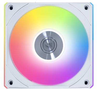 Lian Li UNI Fan CL120 ARGB PWM - Paquete de 1 ventilador PWM - Señal inalámbrica 2,4 GHz RGB y carcasa de PC - 28 mm FDB - Cadena de cadena - Bajo ruido - Controlador no incluido y requerido - Blanco