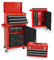 DAIMANN - Carrello Porta Attrezzi Professionale con 3 Cassetti Scorrevoli e Armadietto con Serratura per Garage e Officina, Struttura in Metallo Verniciato Facile da Spostare (Rosso)