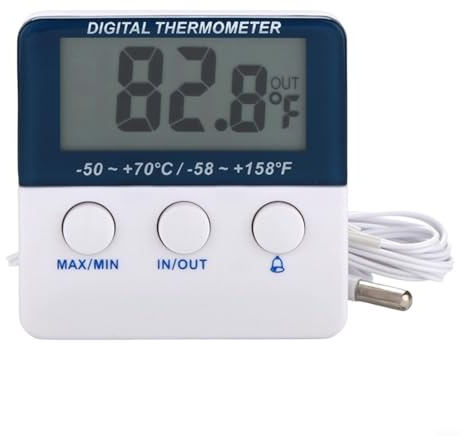 URPIZY Digitales Kühlschrankthermometer Mit Alarm Funktion Und Max Min Temperaturanzeige Für Kühlschrank Gefrierschrank Weinkühler Babyraum Temperaturüberwachung