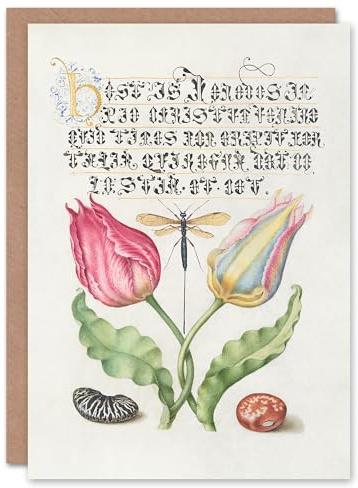Artery8 Model Book of Calligraphy Art Card Tulip Ichneumon Wasp and Beans