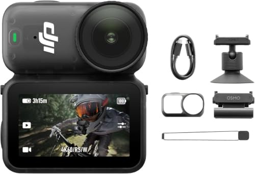 DJI Osmo Nano Standard Combo (64 GB)- 4K/60fps kleine Mini-Cam | mit 1/1,3″ Sensor, 143° Weitwinkel-Video, 200 min Akku, überall anbringbar, wasserdicht POV-Kamera für Sport, Vlog, Fahrrad