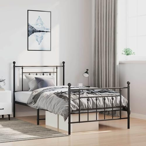Gecheer Heavy Duty Black Metal Steel Industrial Bed Frame, Easy Assembly, Indoor Use Only Model353550