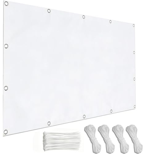 Voile Dombrage Rrectangulaire 4x9m/400x900cm Blanc Voiles Ombrages Résistant aux UV avec Oeillets Cordons,Polyester PES avec 95% Protection UV,pour Patio Piscine Camping Exterior