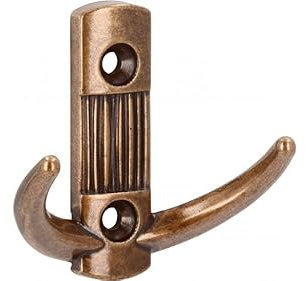 SIRO Kleiderhaken Trossingen, Landhaus, Klassisch, Vintage, Druckguss altmessing brüniert, 57 mm x 28 mm x 60 mm, LA 32 mm, 2214/ZN58