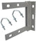 Auline 6 x 6 Galvanised Wall TV Aerial Mast Pole Mounting Bracket with 2 x V Bolts