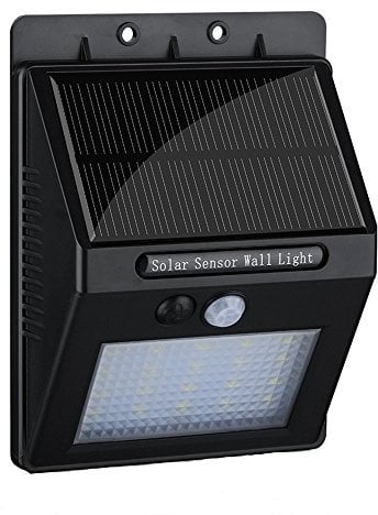 Rheme Solar Garden Lights,Led Solar Powered Motion Sensor Wall Light Waterproof Security Lamp for Outdoor Garden Pathway (1x 20 LED)