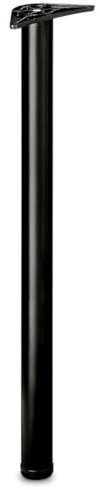 Amig - Pied de Table Réglable en Acier | Résistance Charge 15kg | Installation Facile avec Vis | Durable et Polyvalent, Noir, 60 x 710 mm, Acier Allié