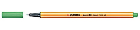 Stabilo Point 88 Fineliner Neongrün 10 Stück.