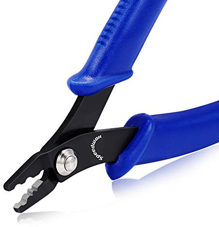 SPEEDWOX Alicates de crimpado de cuentas para hacer joyas de 5 pulgadas estándar de precisión mini alicates finos con cabeza recta de resorte, joyería de bricolaje y artesanía rebordear Hobby