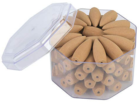 Hilitand Rückfluss-Räucherkegel 70er Rückfluss-Räucherstäbchen Rose Lily Osmanthus Sandelholz Adlerholz Ambrosia Wermutgeruch Rückflusskegel für Rückfluss-Räucherstäbchenhalter(Ambrosia)