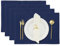 Navy Blue Dinning Placemat Set 4-48 * 33 cm fein Gerippter Baumwollküchen Küchentisch Tischemat für Heimküche, Café Restaurant