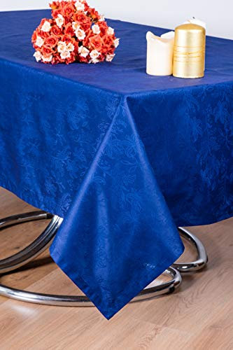 Esse Home - Confestyl Line - Tischdecke quadratische für 8 Personen, Jacquard aus Reiner Baumwolle, IRIS 598 598 (170x170, Tischdecke Blau)