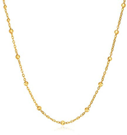 KnSam 18 Karat (750) Gelbgold Halskette Kugelkette Gold Halskette Echt Geeignet Für Alle Arten Von Geschenken Gold