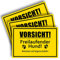 3 Stück Vorsicht! freilaufender Hund Schild 20 x 30 cm aus stabiler PVC Hartschaumplatte 3mm Achtung vor dem Hund Schild mit UV-Schutz von STROBO