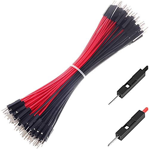 Breadboard Jumper Wires Cables 22AWG Male Male Square Head 0.1'' 120-Pack Black x 60 Red x 60 Wires (15CM, M/M)