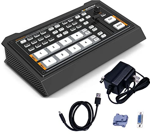 AVMATRIX Micro 4-Kanal Live Stream Video Mixer HDMI Multi-Format Konverter Maschine Kompatibel für YouTube Facebook Twitter Live Streaming Video Switcher HVS0402U