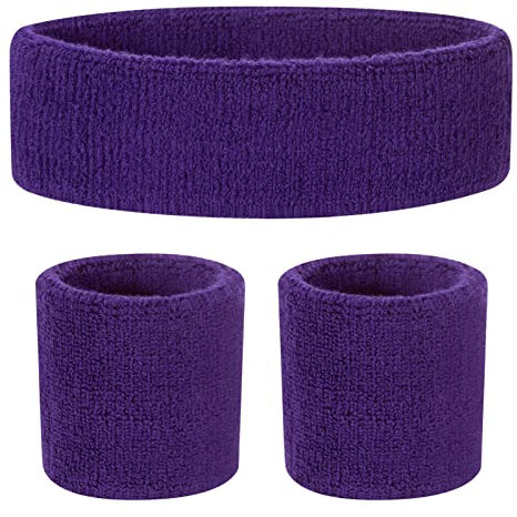 ONUPGO Kinder Schweißbänder Stirnband Armband Set – Athletisches Baumwollschweißband für Sport (1 Stirnband + 2 Armbänder)
