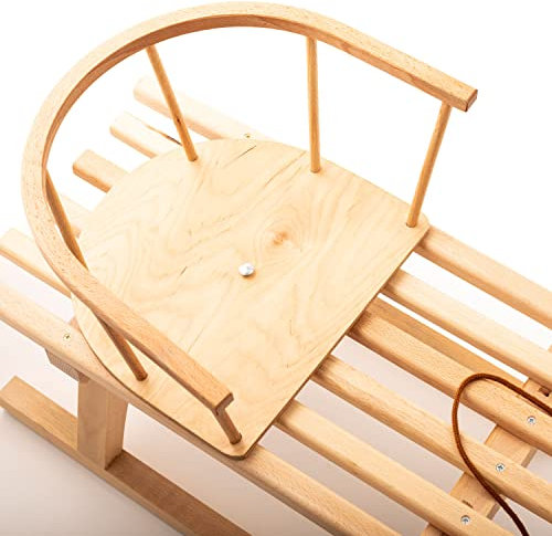 Ribničan Schlitten aus Holz, 90 cm lang, aus hochwertigem Buchenholz mit Stuhl