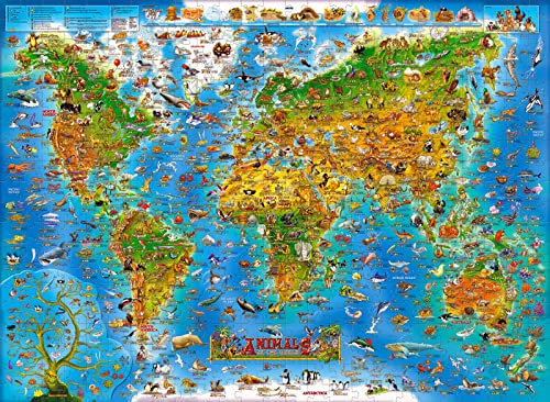 5000 Piece Jigsaw Puzzle Animal Map Best Gifts For Family And Friends Educational Holidays