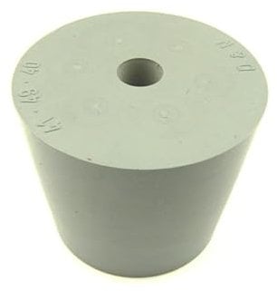 1x Gummistopfen Stopfen mit 9mm Loch (49/41mm - Höhe 4cm)