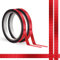 Ruban Graphique Holographique de 110 Verges, Amovible sans Résidu, Ruban Washi Métallique Étincelant Imperméable/Résistant à la Déchirure, Emballage Miroir Métallique, 1cm x 100m (2 Rouleaux, Rouge)