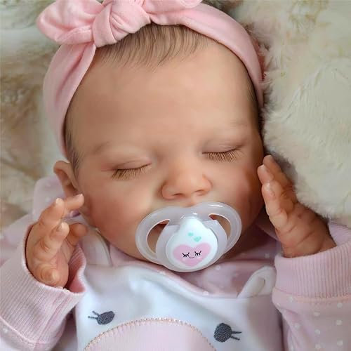 BABESIDE Lifelike Reborn-Baby Dolls 20Inch Sweet Smile Realistic Newborn Full Body Vinyl Sleeping Babies Girl Real Life with Toy Accessories Gift Set for Kids