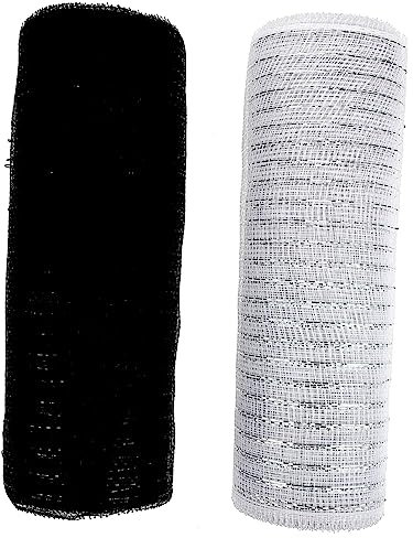 NUOBESTY 2 Rollen Halloween-Deko-Netz Halloween-Metallgitter Halloween-Kranz Mesh Goldrand Schleife Metallmaschenvolumen Halloween dekoratives Netz Blumen schmücken Requisiten PP-Kunststoff