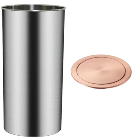 LYXXW Poubelle De Cuisine 9l avec Couvercle Rabattable équilibré, Conteneur à Déchets Intégré en Acier Inoxydable sur Le Comptoir, Corbeille à Papier Sanitaire Ronde, pour Bureaux,Rose Gold