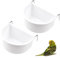 Mkemka 2Pcs Bird Cage Feeding Tray Plastic Water Feeder Hanging Bowl With Hook (White)