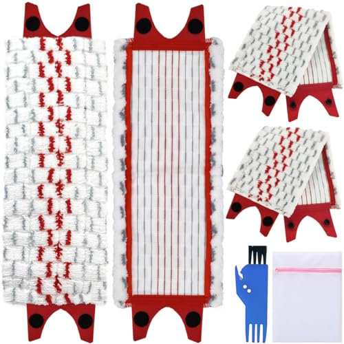 EATBALE 4 Pcs Wipe Replacement Parts for Vileda Ultramax Mop Cover Microfiber Mopping Pad Complete Set for Ultramax Washable Hard Floors Mop Cloth Accessories Kit (Not for UltraMax Plus 2 in 1)