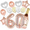Deko 60. Geburtstag Frauen, Luftballon 60. Geburtstag Roségold, 15 Stück Geburtstagsdeko 60 Jahre Frau Set, Geburtstagsdeko 60 mit Helium Folienballon Konfetti Luftballon für Frauen (60 Jahre)