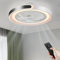 Ventilateur-Plafond-avec-Lumiere-Silencieux Lampe-Ventilateur-Plafond-Dimmable Lustre-Ventilateur-de-Plafond-avec-Télécommande Reversible 3 Températures de Couleur - et 6 Vitesses (Blanc et noir)