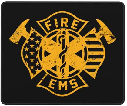 Mauspads Feuerwehr Rettungsdienst 25X30Cm Genähten Kanten Mausmatte Leichtes Mouse Pads Für Zuhause Laptop