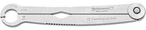 Stahlwille Nr. 240 Ratschenschlüssel FastRatch Schlüsselweite 8 mm und 5/16 L.121,4 mm ideal für Bremsleitungen, Überwurfmuttern