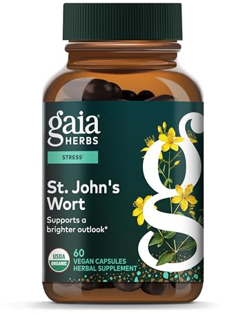 Gaia Herbs St. John's Wort - Stress Support Supplement* - with St. John's Wort - 60 Vegan Capsules (60 Servings)