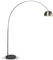 Qazqa - Moderne Bogenlampe Stahl I Silber I nickel matt verstellbar - Grande I Wohnzimmer - Edelstahl Rund - LED geeignet E27