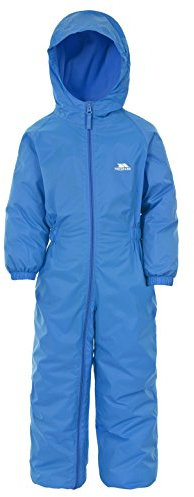 Trespass Dripdrop, Cobalt, 12/18, Waterproof Rain Suit with Hood Kids Unisex, Age 12-18 Months, Blue