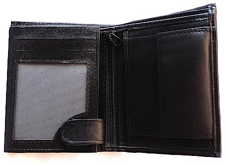 Geldbörse Portemonnaie weiches Nappa-Leder Kombibörse schwarz mit Reißverschlussfach, Scheinfach und Kleingeldfach - Münzfach (schwarz)